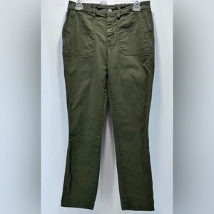 J. CREW Women's Vintage Straight Cargo Pants 28T‎ Army Green Stretch Classic